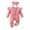 Pink-NQ2OQ, variant on JFOPQVSM Baby Clothes: Comfortable Soft Breathable Cute Long Sleeved Bodysuit with Slanted Front Button Design and Lace Neckline