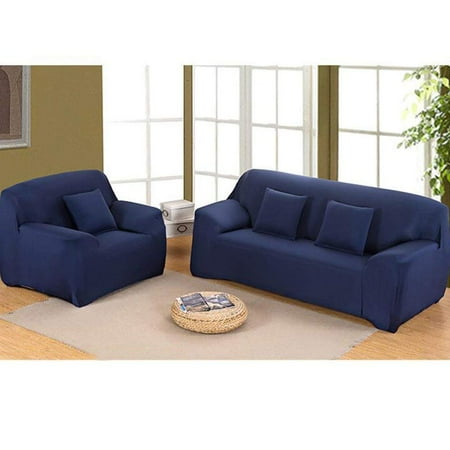 Burgundy Loveseat Slipcover 2 Seater Polyester Loveseat Sofa Couch Stretch Protect Cover Elastic Slipcover Home (Black),Sofa Cover ()