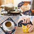 thumbnail image 4 of Pioneer Flower Kitchen Oven Mitt and Pot Holder Sets 4 Pcs for Baking, Cooking and Grilling, Heat Resistant Up To 392 °F, 4 of 7