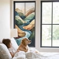 thumbnail image 3 of Colorful Abstract Art Window Privacy Film, Mountain Modern Watercolor Static Cling UV Sun Blocking Tint Film Heat Control Windows Films for Bedroom Bathroom, Window Stickers 29.5"x78.7", 3 of 8