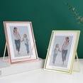 thumbnail image 4 of Lohuatrd 7/8 Inch Floating Picture Frame Tempered Glass Frame Electroplated Stainless Foldable Standing Anti skid Luxury Oblong Wall Mounting Table Top Display Picture Display Frameme, 4 of 7