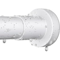 Shower Curtain Rod 36-84 Inches (3-7ft) Non Rust Adjustable White Shower Rod Spring Tension Non Slip No Drilling Stainless Steel Shower Rods for Bathroom Window