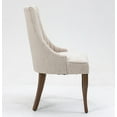 thumbnail image 3 of Set of 6 Upholstered Dining Chairs with Upholstered Strip Back, Linen Fabric Side Dining Room Chairs , Living Room Chairs for Home Kitchen Dining Room Resturant (Cream), 3 of 8