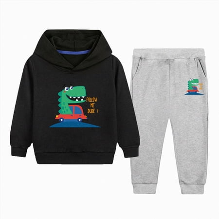 7-8 Years Child Boys Girls Clothes Long Sleeve Little Dude Crewneck Sweatshirt Casual Pants 2Pcs Fall Winter Outfit School Outfits