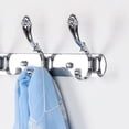 thumbnail image 4 of Unique Bargains 13.6' Dual 4 Hooks Coat Rack Wall Hooks Coat Hooks Silver Tone, Plating, 4 of 8