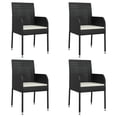 thumbnail image 2 of vidaXL 5 Piece Garden Dining Set with Cushions Black Poly Rattan, 2 of 5