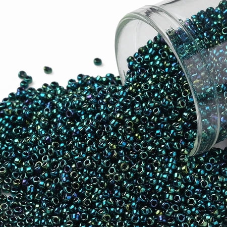 10 g TOHO Round Seed Beads Japanese Seed Beads (506) High Metallic June Bug 15/0 1.5mm Hole: 0.7mm 3000pcs/10g