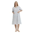 thumbnail image 3 of GLOBAL Womens Cotton Nightgowns Sleepwear Short Sleeve Pajama Dress Nightshirts, Sizes S to 3X, 3 of 6