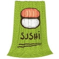 thumbnail image 2 of Bingfone Fresh Sushi Print Flannel Fleece Blanket Throw Blanket For Bed,Sofa,Couch,Travel,Camping(80"X60"), 2 of 9