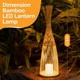 thumbnail image 2 of Vintiquewise Hand-Woven Tall Bamboo LED Floor Standing Lantern – Bohemian Wicker Decorative Lamp and Farmhouse Accent for Living Rooms Entryways Patios and Garden, Large, 2 of 3