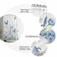 thumbnail image 5 of 72x78 Inch Shower Curtain Blue Spring Floral Bathroom Decor Waterproof Fabric Bathtub Bath Curtains Decorative Summer Elegant Butterfly Botanical Extra Long Shower Curtain Set with Hooks, 5 of 6