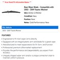 thumbnail image 2 of Rear Wiper Blade - Compatible with 2003 - 2009 Toyota 4Runner 2004 2005 2006 2007 2008, 2 of 2