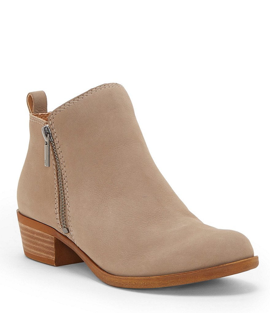nude leather booties
