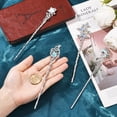 thumbnail image 4 of 1 Box 4Pcs 4 Styles Moon Hair Pin Stick Chinese Hanfu Hair Sticks Silver Star Butterfly Heart Alloy Resin Asian Vintage Metal Tibetan Chopsticks DIY, 4 of 7