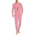 thumbnail image 3 of Renewold Elf Hearts Family Matching Pajama Sets Christmas Pink Sleepwear Clothes 2 Pack Loose Fit Long Sleeve Shirt & Pants Thermal Lounge Set for Men Size L, 3 of 5