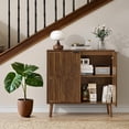 thumbnail image 4 of Semiocthome 32" Farmhouse Sideboard Buffet Cabinet, Wood Storage Cabinet, Walnut, 4 of 7