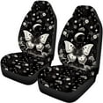 thumbnail image 5 of Pzuqiu Glitter Butterfly Car Seat Covers Full Set Front and Rear Seat Cover Set Easy to Install Car Seat Protector Breathable Full Wrapping Edge Seat Covers for Cars Truck Universal Fit Set,Black, 5 of 7