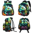 thumbnail image 4 of Chameleon Large Capacity Backpack with Adjustable Shoulder Strap, Printed Design, Lightweight , Shoulder Backpack Book Bag, Small Backpack Purses for Teens, 4 of 6
