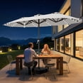 thumbnail image 6 of Easthome 13ft Outdoor Patio Umbrella with Solar Lights, Double-sided Deck Pool Umbrella with 1.9 Inch Pole, Fade Resistant Canopy, 12 Sturdy Ribs, for Porch, Market, Backyard - Light Gray, 6 of 10