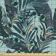 thumbnail image 2 of Ambesonne Nature Flowers Fabric by the Yard Upholstery, Tropic Leaves Plot, 1 Yard, Pale Seafoam Dark Teal, 2 of 5