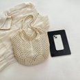 thumbnail image 4 of Bolso Playa Verano Paja Mano Malla para Mujer Hombro Tejido (Beige), 4 of 8