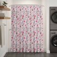 thumbnail image 2 of Pink Wildflowers Shower Curtain - Water Repellent Fabric Shower Curtains Washable, Chic Floral Classic Botanical Decorative Polyester Cloth Bathroom Curtains Modern Bath Decor 72"x72", 2 of 8