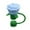 Blue, variant on Valentine's Day Silicone Straw Cover Reusable Rose Flower Straw Topper Elegant Cup Accessory for Women