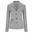 thumbnail image 4 of HAPIMO Rollbacks Knitted Cardigan for Women Casual Comfy Solid Button Down Jacket Girls Fall Fashion Tops Womens Pocket Lapel Collar Outwear Long Sleeve Gray XL, 4 of 6