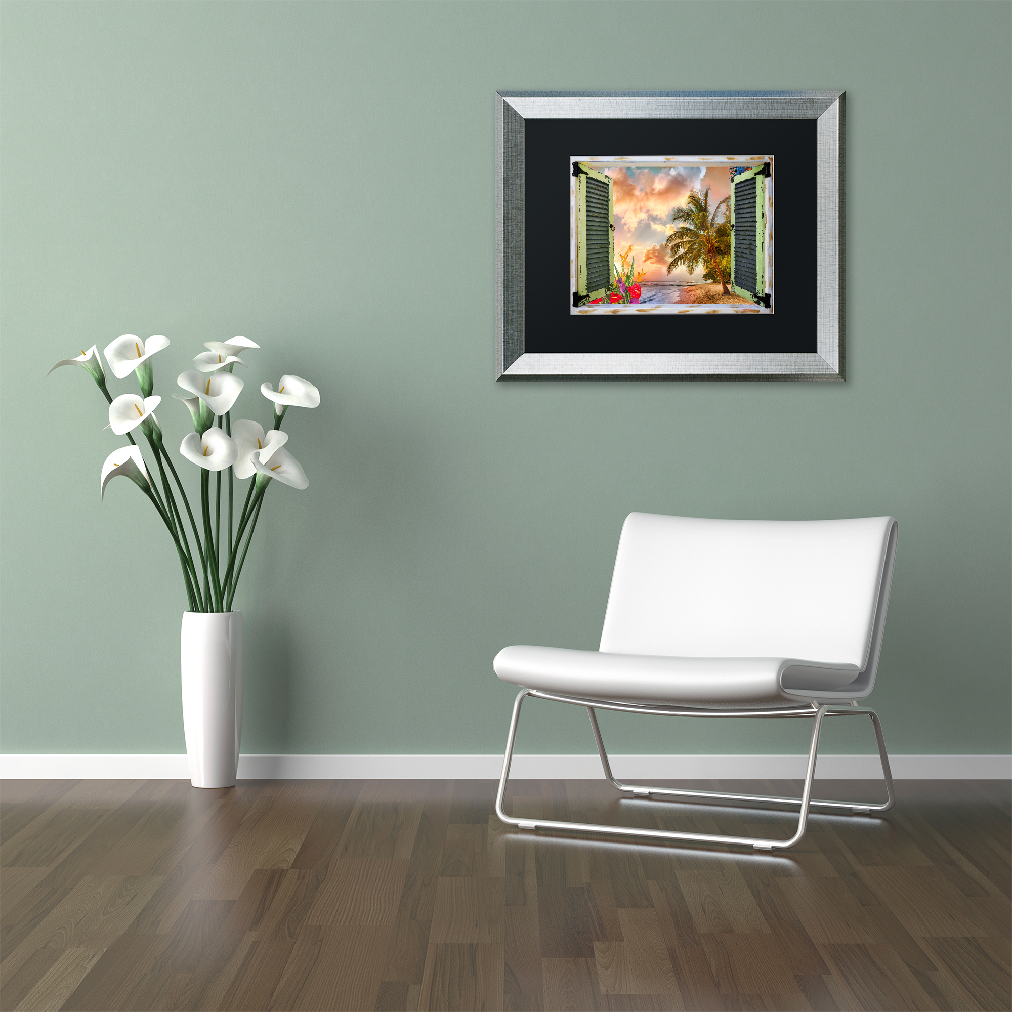 Leo Kelly 'Window to Paradise IV' Matted Framed Art