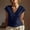 Dark Blue, variant on Delayuji Linen Tops For Women with Lace Trim V Neck Cotton T-Shirts Cap Sleeve Casual Blouses Linen Tshirt Womens Summer Vacation Outfits