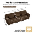 thumbnail image 6 of HUMEHA 104" Corduroy L-Shaped 3-Seater Brown Modular Sectional, 6 of 15
