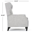 thumbnail image 4 of GDF Studio Weyland Contemporary Fabric Pushback Recliner, Set of 2, Light Gray Tweed and Dark Brown, 4 of 13