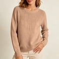 thumbnail image 2 of MYAOYINo Boundaries Womens Glitter Front Detail Round Neck Knit Top Long Sleeve Elegant Blouse, 2 of 9