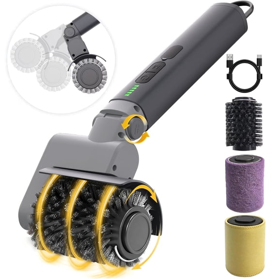 Wiher Electric Grill Brush for Outdoor Grill, Cordless Grill Cleaner with 304 Stainless Steel, BBQ Grill Brush Bristle Free, 3-Speed Settings