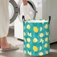 thumbnail image 5 of Sikiie Lemon Blue Print Round Dirty Clothes Basket, Waterproof Standing Foldable Storage Basket, for Laundry Room, Bedroom, Bathroom Storage-Small, 5 of 6