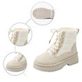 thumbnail image 6 of ibiyuan Snow Boots For Women Black Winter Boots Insulated Platform Heel Ankle Booties With For Cold Weather Outdoor Activities,Beige, 6 of 8