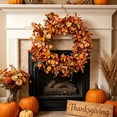 thumbnail image 6 of Sahpxhe Halloween Wreath Halloween Decorations Outdoor, Front Door Fall Wreath with Artificial Leaves for Indoor Outdoor Party Home Garden Wall Decor Yellow, 6 of 8