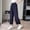 Navy, variant on Girls Lightweight Crinkled Pants, Elastic High Waist Loose Wide Leg Casual Cropped Trousers with Side Pockets 5-15Y Navy