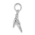 thumbnail image 2 of 14k White Gold Polished Open-Backed Polished Finish Solid Stone Crab Charm Pendant, 2 of 3