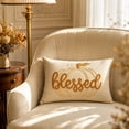 thumbnail image 2 of Fall Lumbar Throw Pillow with Pumpkin Embroidered Design for Sofa Bedroom and Harvest Decor, 2 of 6