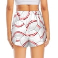 thumbnail image 2 of Lsque Baseballs Printed Women's Running Shorts with Liner Pockets,Elastic Quick Dry Workout Athletic Gym Yoga Shorts,Womens High Waist Shorts-Large, 2 of 9