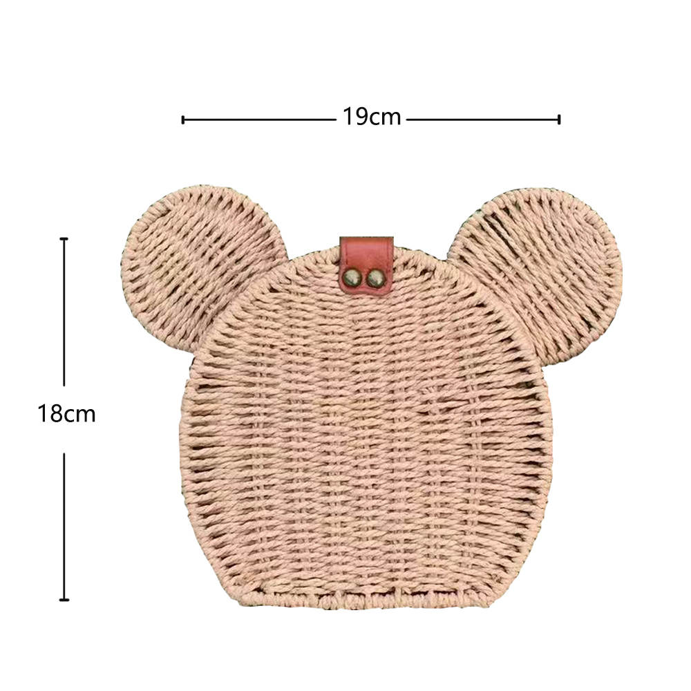 Kawaii Rattan Straw Shoulder Crossbody Bag Purse Cute Women's Handbag | Kawaii