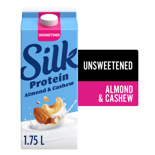 Silk Protein Almond & Cashew Milk Alternative, Unsweetened, Dairy Free of protein