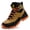 Brown, variant on XQJ Men's Steel Toe Work Boots Non-Slip High Top Lace-Up Shoes Work For Industrial & Construction Use Protective Shoes Boots Waterproof Wear-Resistant Steel Toe Safety Shoes-Brown Size 6.5