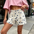 thumbnail image 4 of Nolissa Womens Polka Dot Jean Shorts Drawstring Frayed Hem Cargo Denim Shorts with Pockets Beach Vacation Shorts, 4 of 7