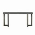 thumbnail image 4 of GZXS 63" Rectangle Couch Table for Living Room, Modern Entryway Console Table with Solid Wood Legs and Geometric Structure, Dark Gray, 4 of 6