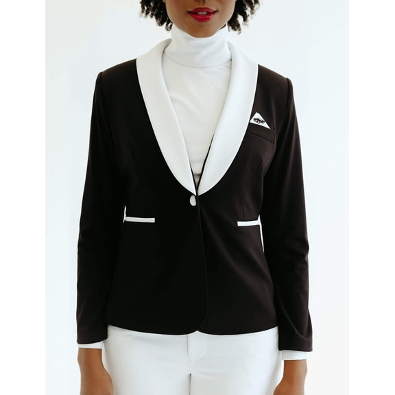 Long-Sleeve Button-up Athleisure Black, Enza Marie Blazer (Women's) - Mrs Momma Bear