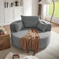thumbnail image 5 of Harper & Bright Designs Modern 360° Swivel Barrel Accent Chair with Removable Pillows, Comfort Swivel Sofa Chair with Ergonomic Back Suppor, Round Lounge Chair for Living Room Office, 360° Grey, 5 of 20