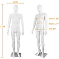 thumbnail image 2 of FreeLung Adjustable Plastic Metal, Display Dress Male Full Body Mannequin, 73", White, 2 of 6