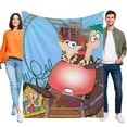 thumbnail image 1 of Phineas y Ferb anti-pilling, suave, ligera, esponjosa y acogedora de lujo para hogar y cocina – Perfecta para niños y adultos, 100 x 150 cm, 1 of 6